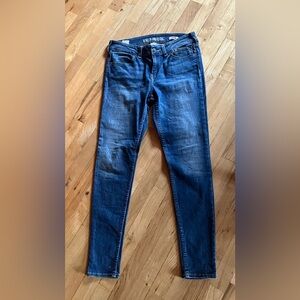 Imitation Harley-Davidson Women's Skinny Jeans in Dark Blue Wash